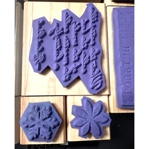 Stampin Up! "Natures Secret" Set Of 6 Wood-Mounted Rubber Stamps Holiday - Picture 3 of 7